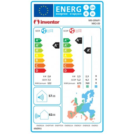 INVENTOR NRI/NRO-09WFI NURA Inverter Κλιματιστικό 9000btu INVENTOR NRI/NRO-09WFI NURA Inverter Κλιματιστικό 9000btu